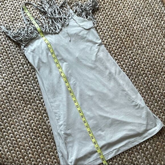 NWT Decree Fringe Mini Tank Dress Gray Size X-Small - Picture 13 of 14